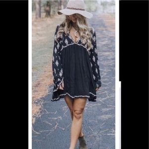 Free people embroidered bell sleeve blouse/tunic